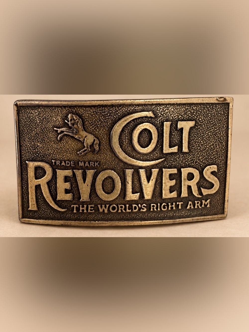 Evolve Embossed Gold-Tone Belt Buckle - Men’s Accessory